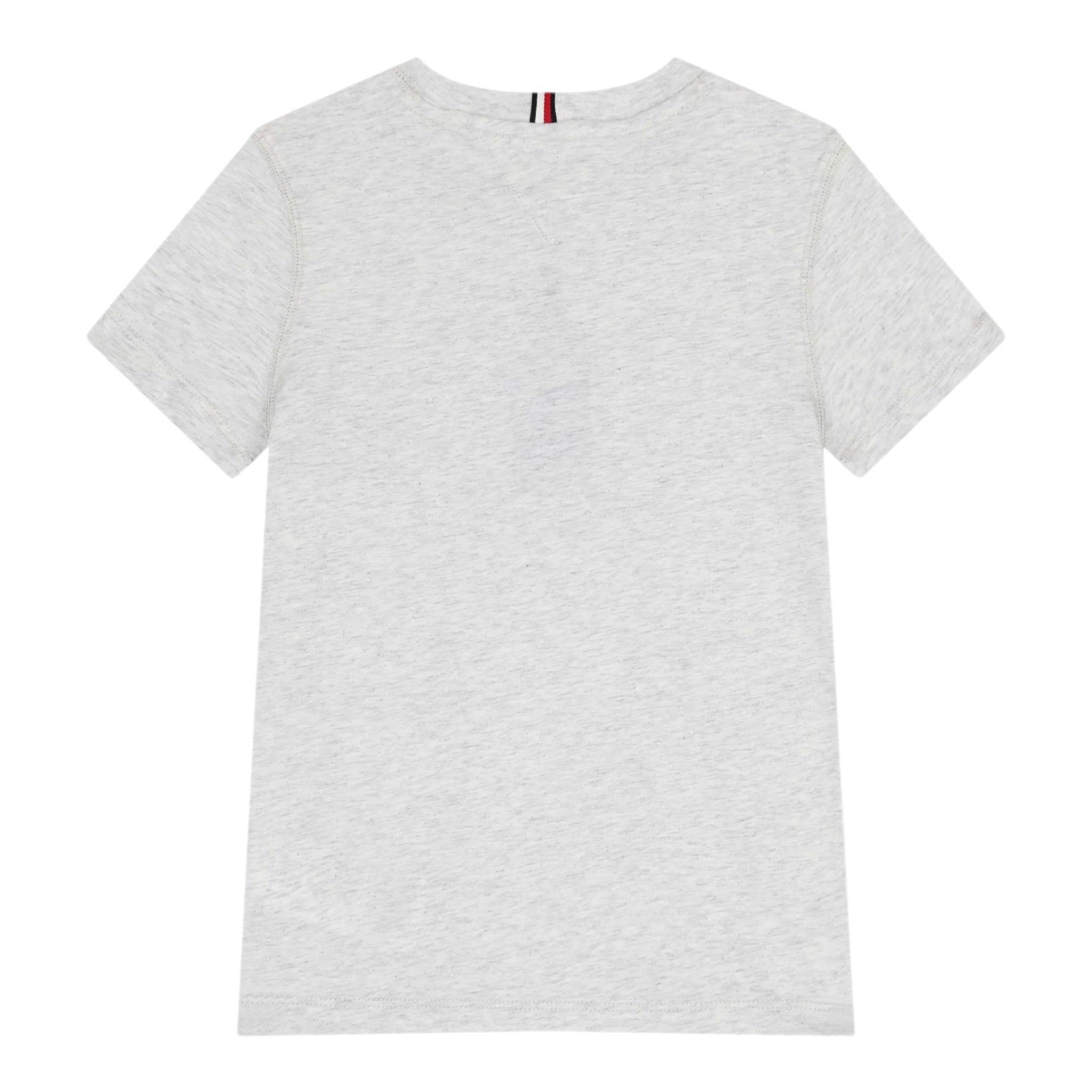 Tommy Hilfiger T-Shirt Girocollo tinta unita Cn Logo Grigio per Bambino KB0KB09937 GRIGIO TOMMY HILFIGER 
