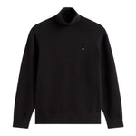 Tommy Hilfiger Maglia Collo Alto tinta unita con Logo Nero per Bambino KB0KB09966 NERO TOMMY HILFIGER 