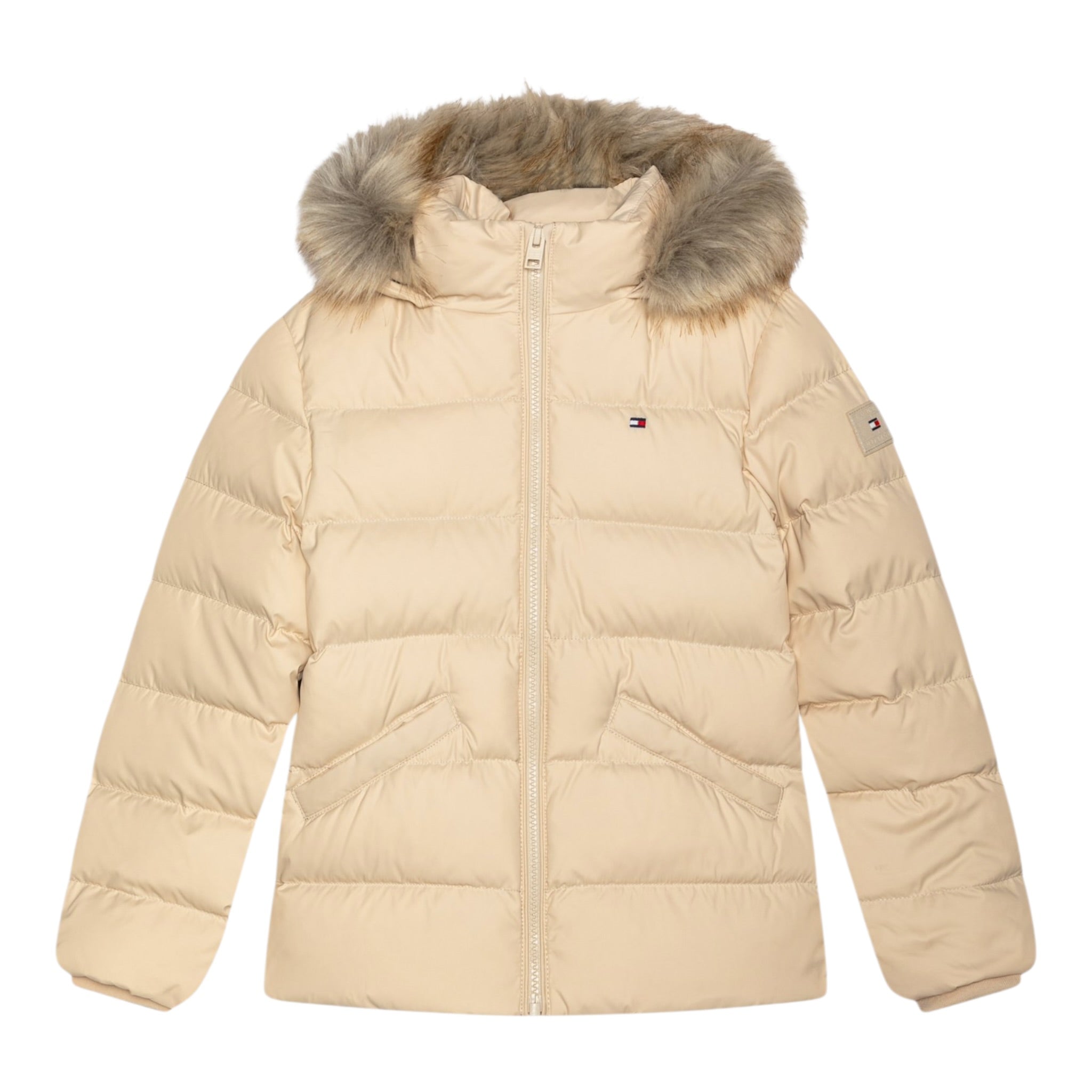 Tommy Hilfiger Giubbino tinta unita con Cappuccio Beige per Bambino KG0KG07399 BEIGE TOMMY HILFIGER 
