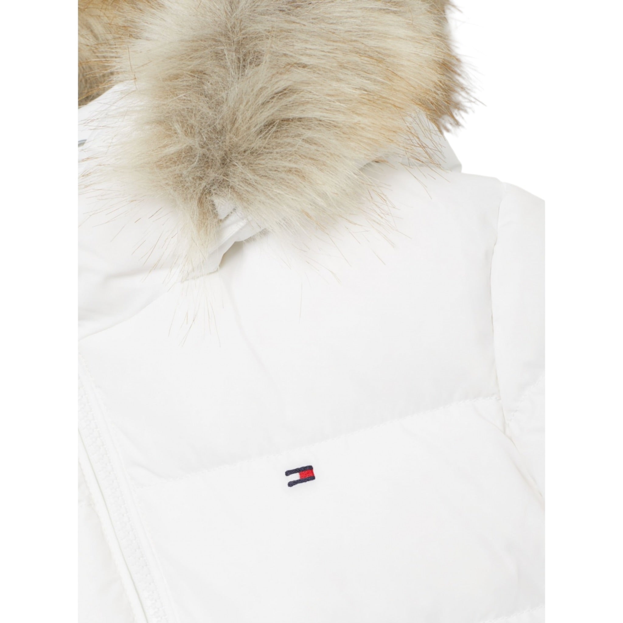 Tommy Hilfiger Giubbino tinta unita con Cappuccio Panna per Bambino KG0KG07399 PANNA TOMMY HILFIGER 