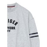 Tommy Hilfiger Felpa Chiusa Girocollo tinta unita con Logo Grigio per Bambina KG0KG08746 GRIGIO TOMMY HILFIGER 