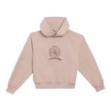 Tommy Hilfiger Felpa Chiusa con Cappuccio tinta unita Beige per Bambina KG0KG08780 BEIGE TOMMY HILFIGER 