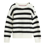 Tommy Hilfiger Maglia Girocollo Fantasia A Righe Panna/Nero per Bambina KG0KG08843 PANNA/NERO TOMMY HILFIGER 