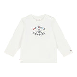 Tommy Hilfiger Shirt Girocollo tinta unita con Logo Bianco per Neonato KN0KN01857 BIANCO TOMMY HILFIGER 