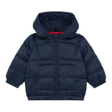 Tommy Hilfiger Giubbino tinta unita con Cappuccio Blu per Neonato KN0KN02061 BLU TOMMY HILFIGER 