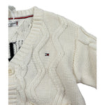Tommy Hilfiger Cardigan tinta unita con Ricami Panna per Neonato KN0KN02090 PANNA TOMMY HILFIGER 