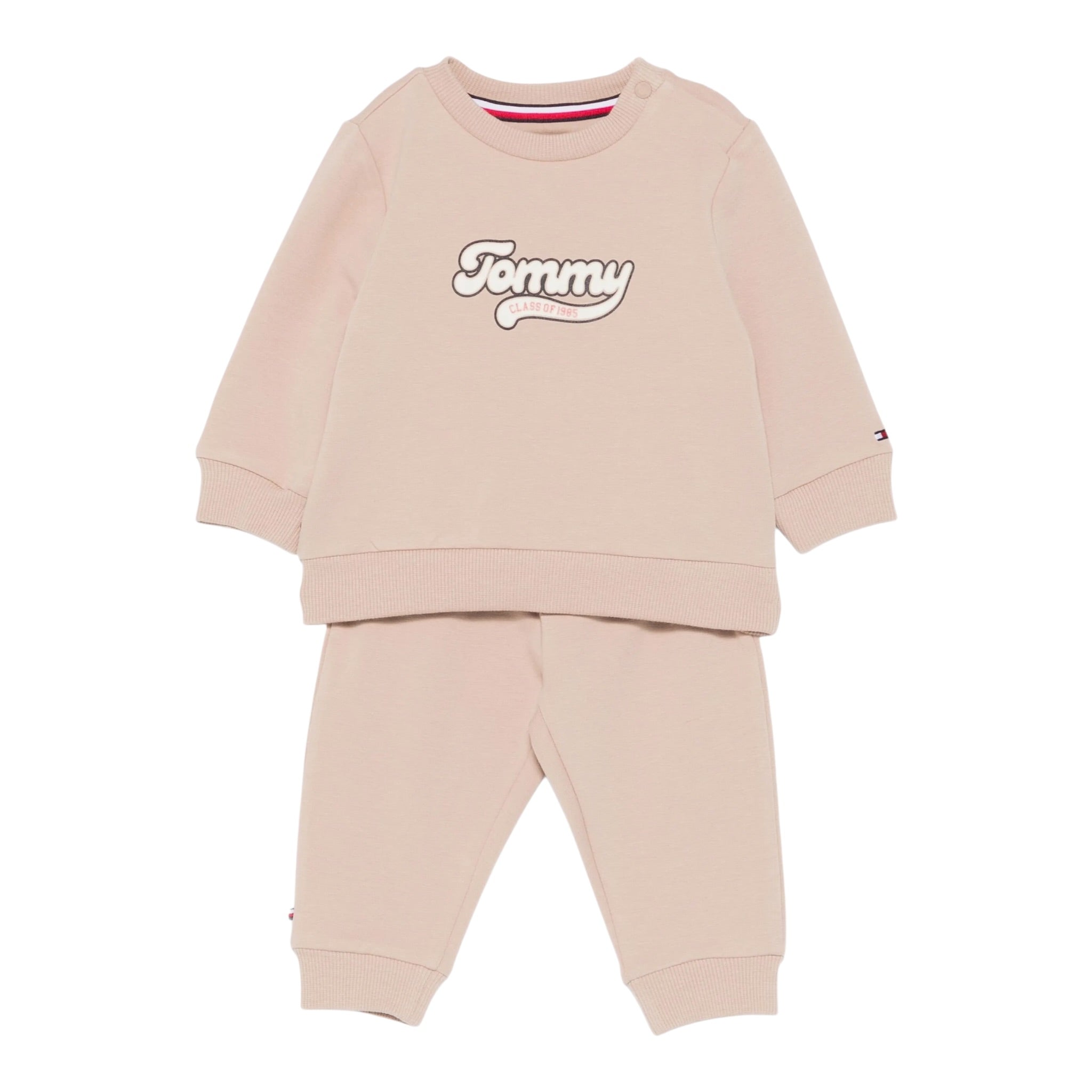 Tommy Hilfiger Completo 2 Pezzi Felpa-Pantalone tinta unita Beige per Neonato KN0KN02109X BEIGE TOMMY HILFIGER 