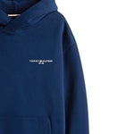 Tommy Hilfiger Felpa tinta unita con Stampa E Cappuccio Blu per Bambino KS0KS00595 BLU TOMMY HILFIGER 