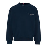 Tommy Hilfiger Felpa tinta unita Girocollo con Stampa Blu per Neonato KS0KS00640N BLU TOMMY HILFIGER 