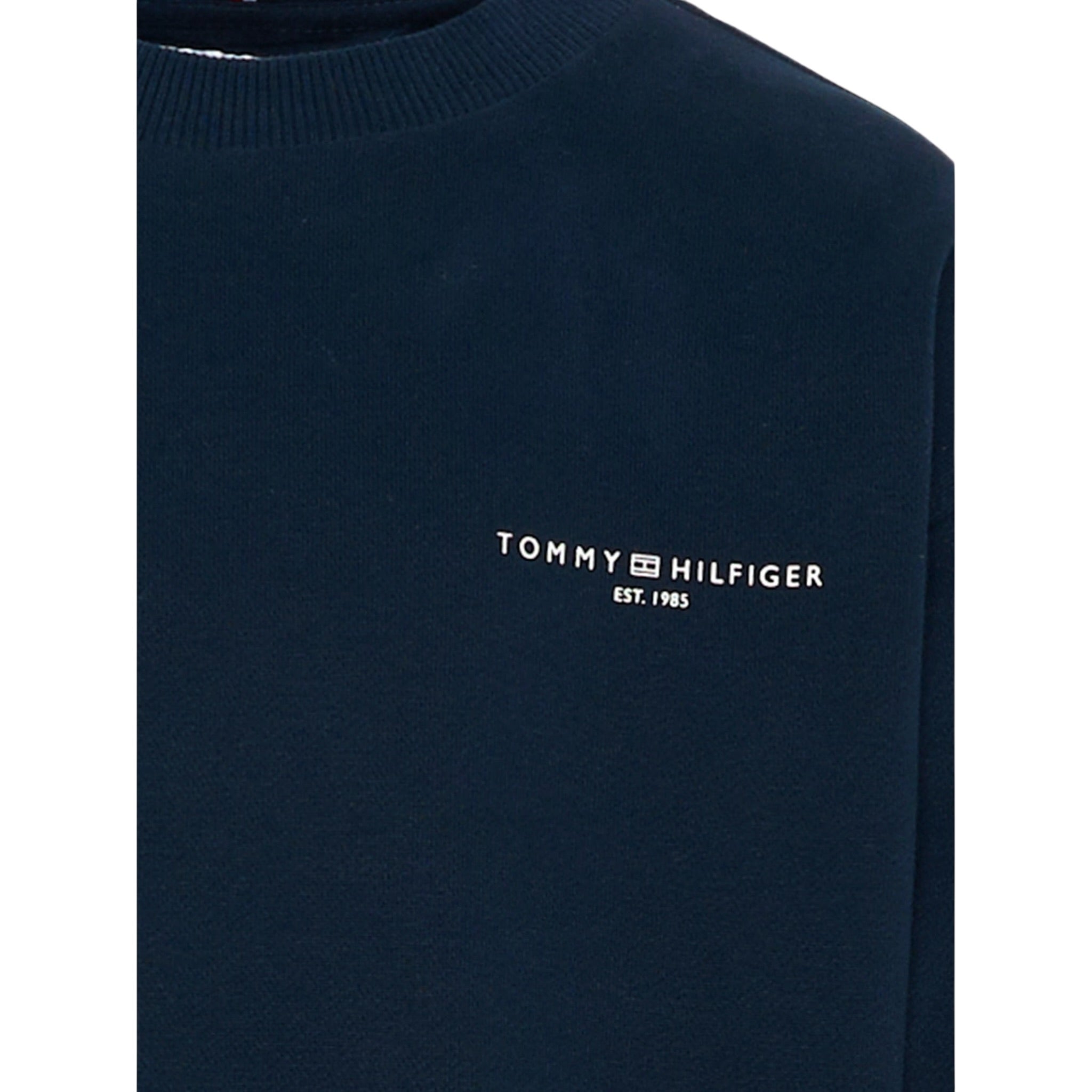 Tommy Hilfiger Felpa tinta unita Girocollo con Stampa Blu per Neonato KS0KS00640N BLU TOMMY HILFIGER 