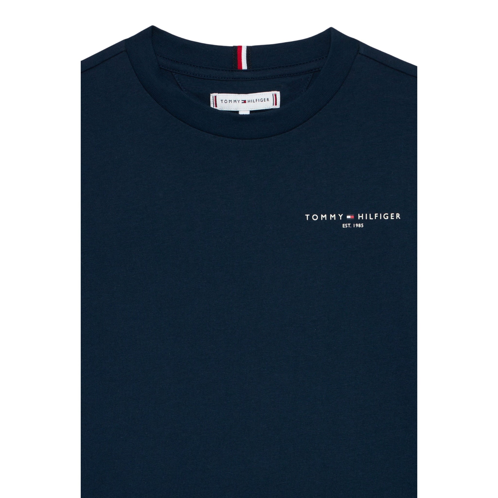 Tommy Hilfiger Shirt Girocollo tinta unita Blu per Bambino KS0KS00655XX BLU TOMMY HILFIGER 