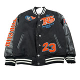 Top Gun Giubbino College tinta unita con Maniche In Ecopelle Nero per Bambino 02G0162 NERO TOP GUN 