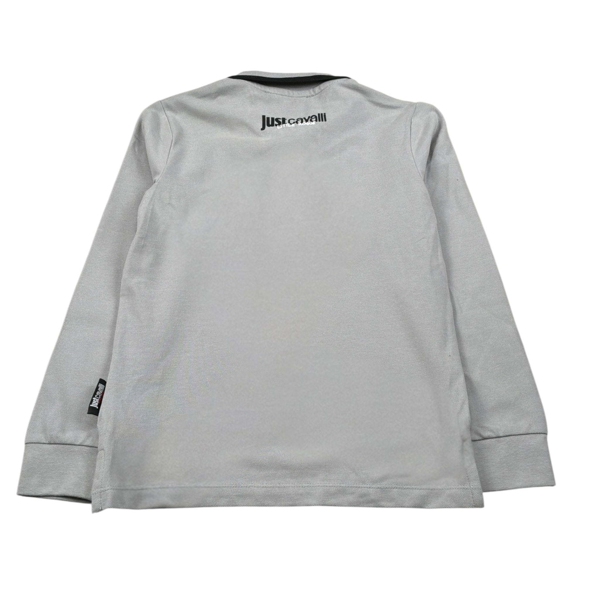 Trussardi Polo Manica Lunga tinta unita con Logo Grigio per Bambino JBA26151PO GRIGIO TRUSSARDI 