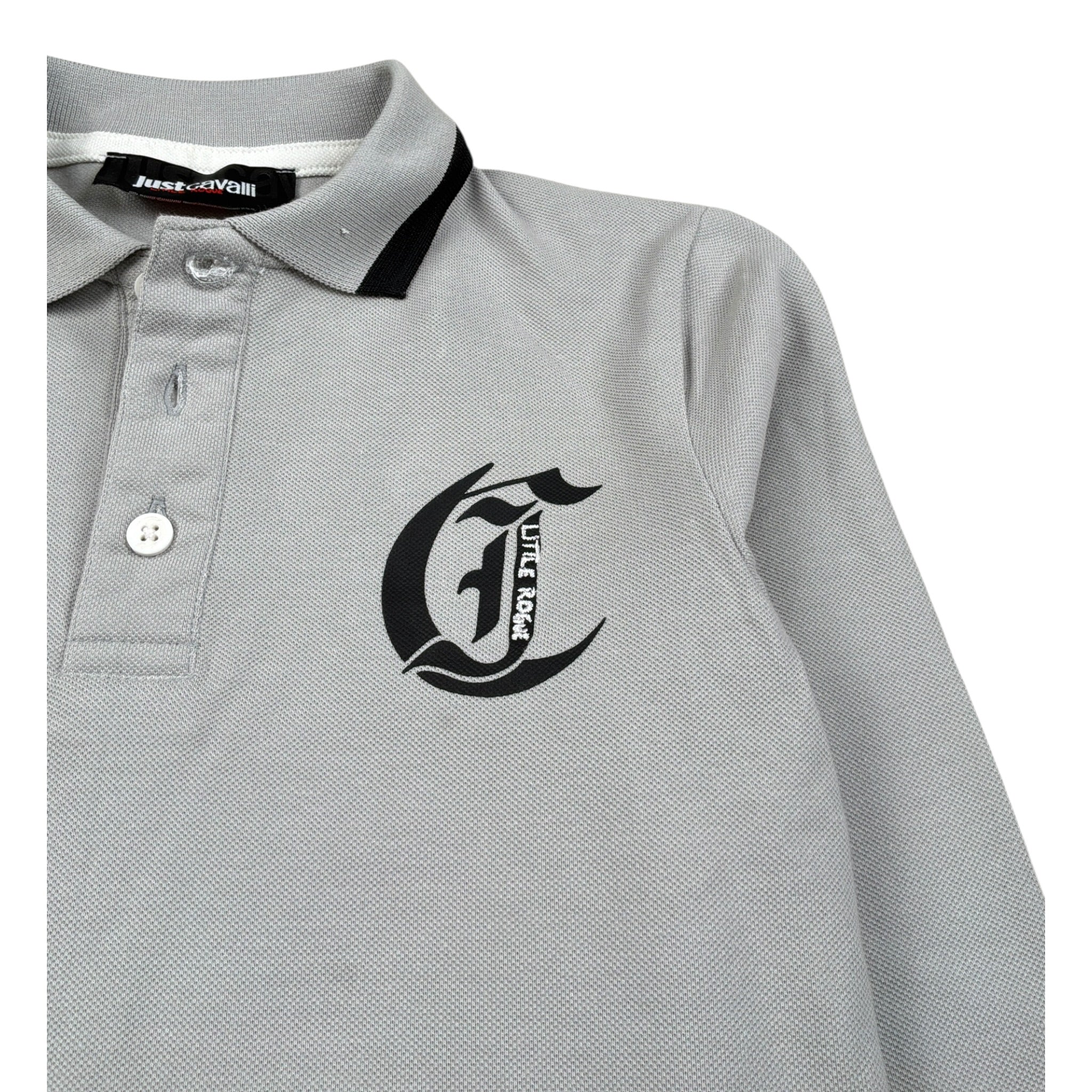 Trussardi Polo Manica Lunga tinta unita con Logo Grigio per Bambino JBA26151PO GRIGIO TRUSSARDI 