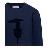 Trussardi Felpa tinta unita Girocollo con Logo Blu per Bambino TBA25004FEX BLU TRUSSARDI 