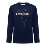 Trussardi Shirt tinta unita con Stampa Blu per Bambino TBA25015TS BLU TRUSSARDI 