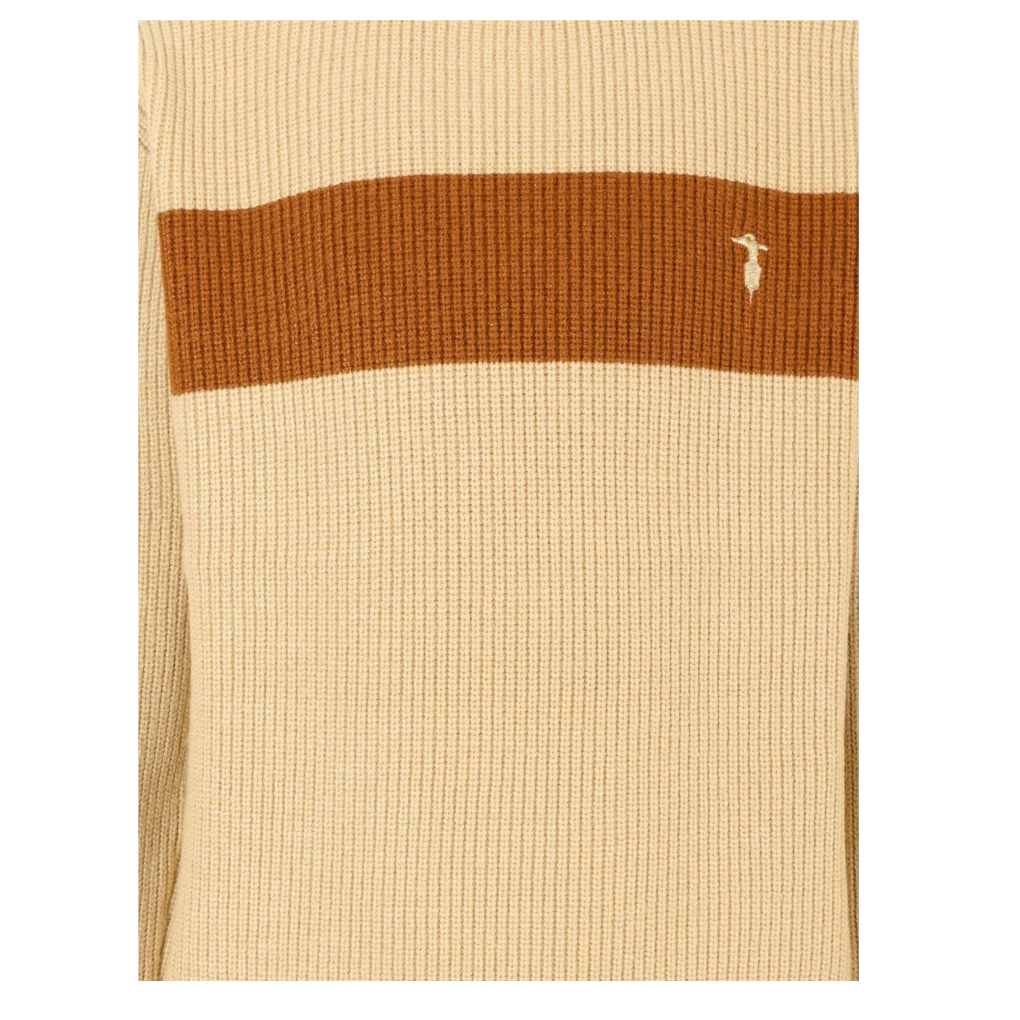 Trussardi Maglia Girocollo tinta unita con Logo Beige per Bambino TBA25019MA BEIGE TRUSSARDI 