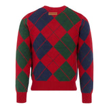 Trussardi Maglia Bicolore con Fantasia Rombi Rosso per Bambino TBA25062MA ROSSO TRUSSARDI 