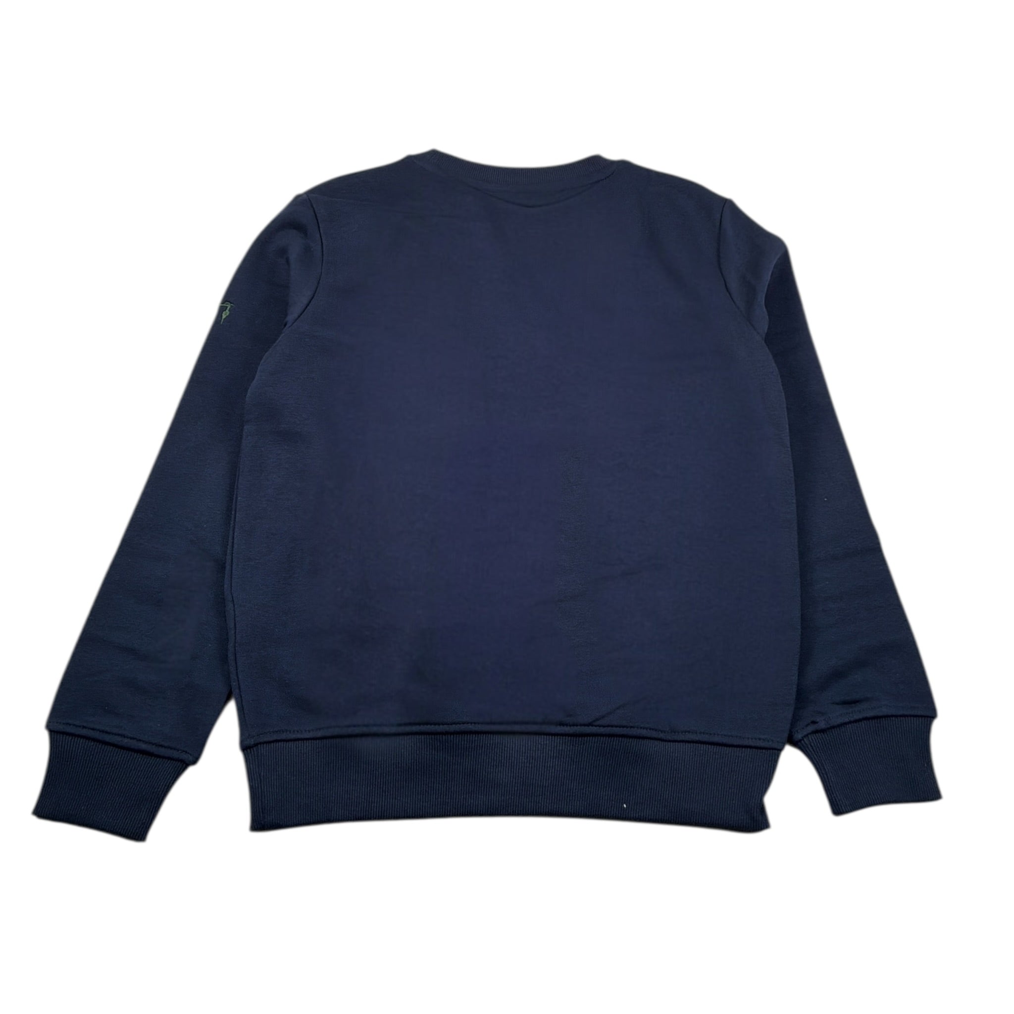 Trussardi Felpa tinta unita Girocollo con Logo Blu per Bambino TBA25097FE BLU TRUSSARDI 