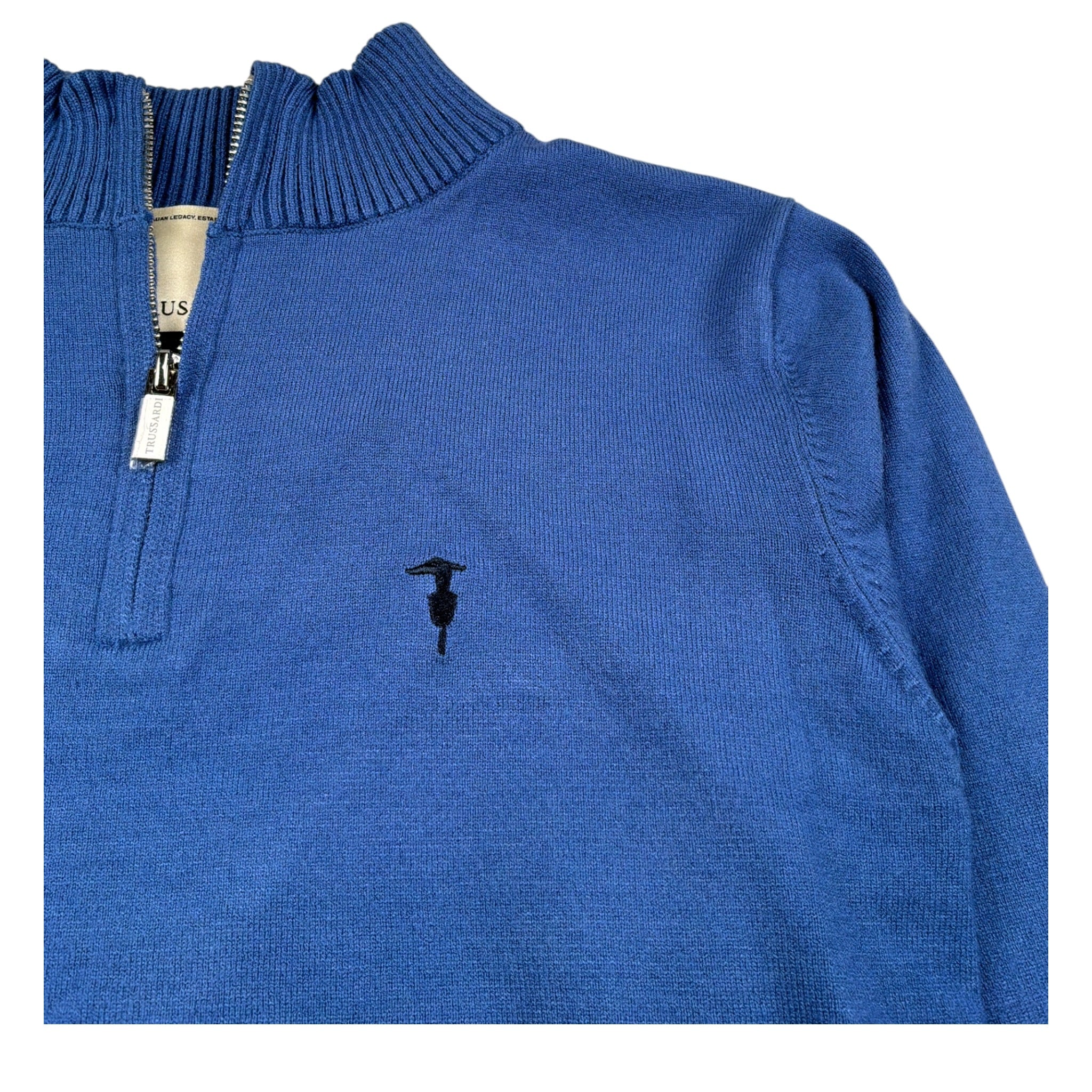 Trussardi Maglia tinta unita con Zip Blu per Bambino TBA26023MA BLU TRUSSARDI 