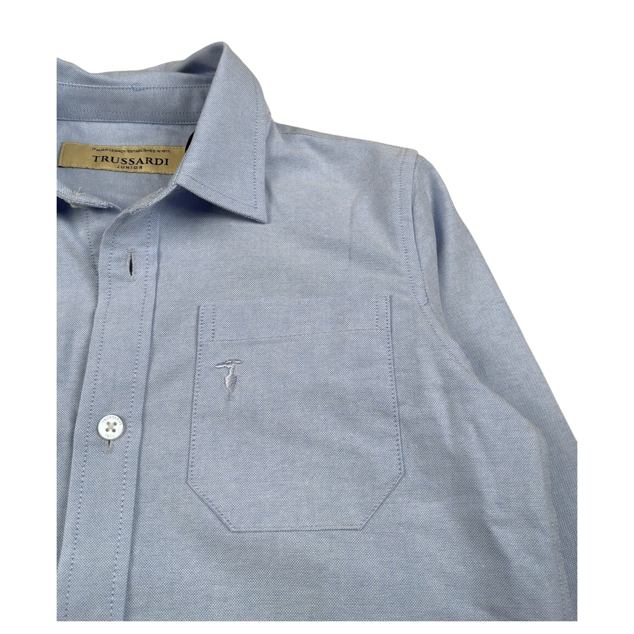 Trussardi Camicia Manica Lunga tinta unita Azzurro per Bambino TBA26029CA AZZURRO TRUSSARDI 