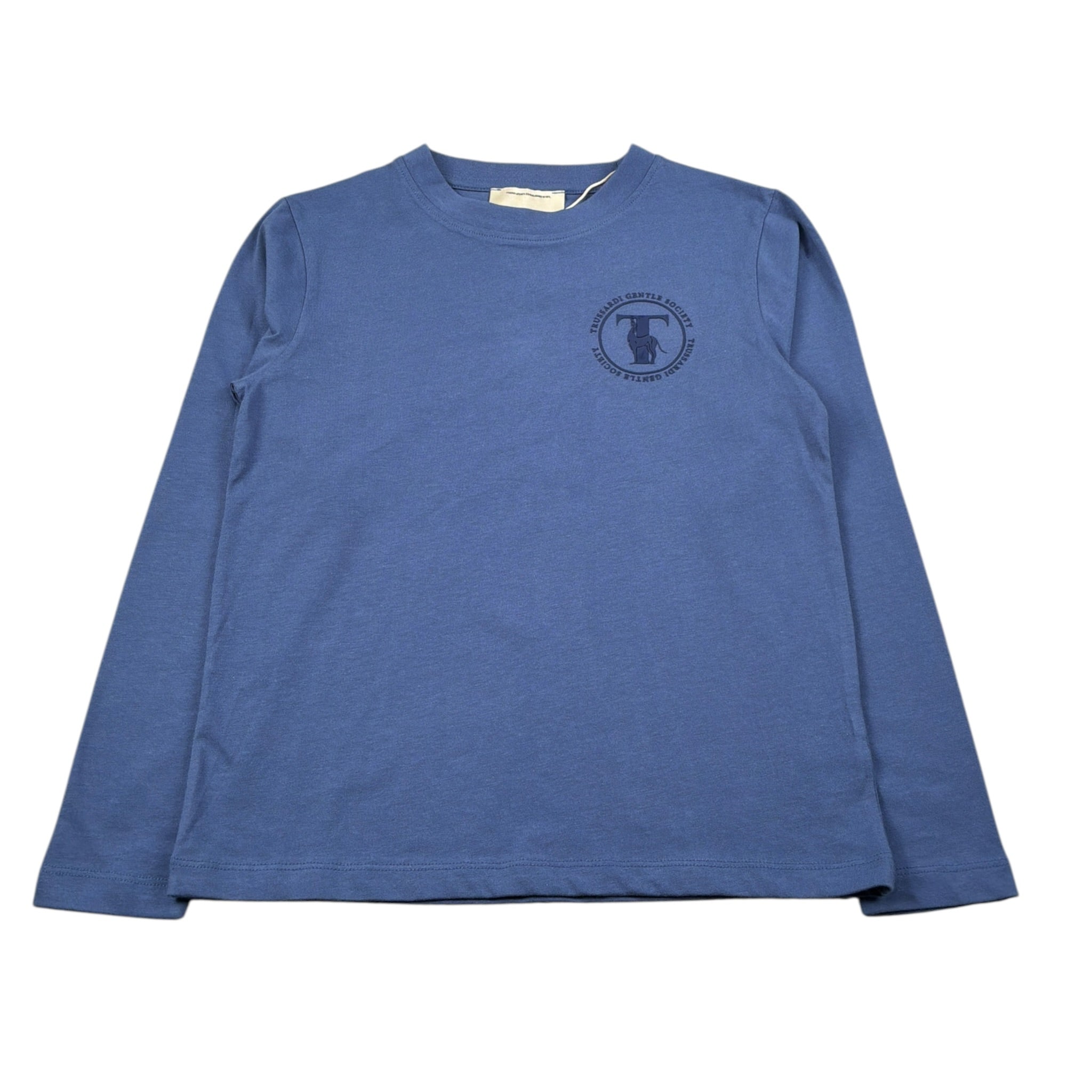 Trussardi Shirt Girocollo tinta unita con Stampa Blu per Bambino TBA26060TS BLU TRUSSARDI 