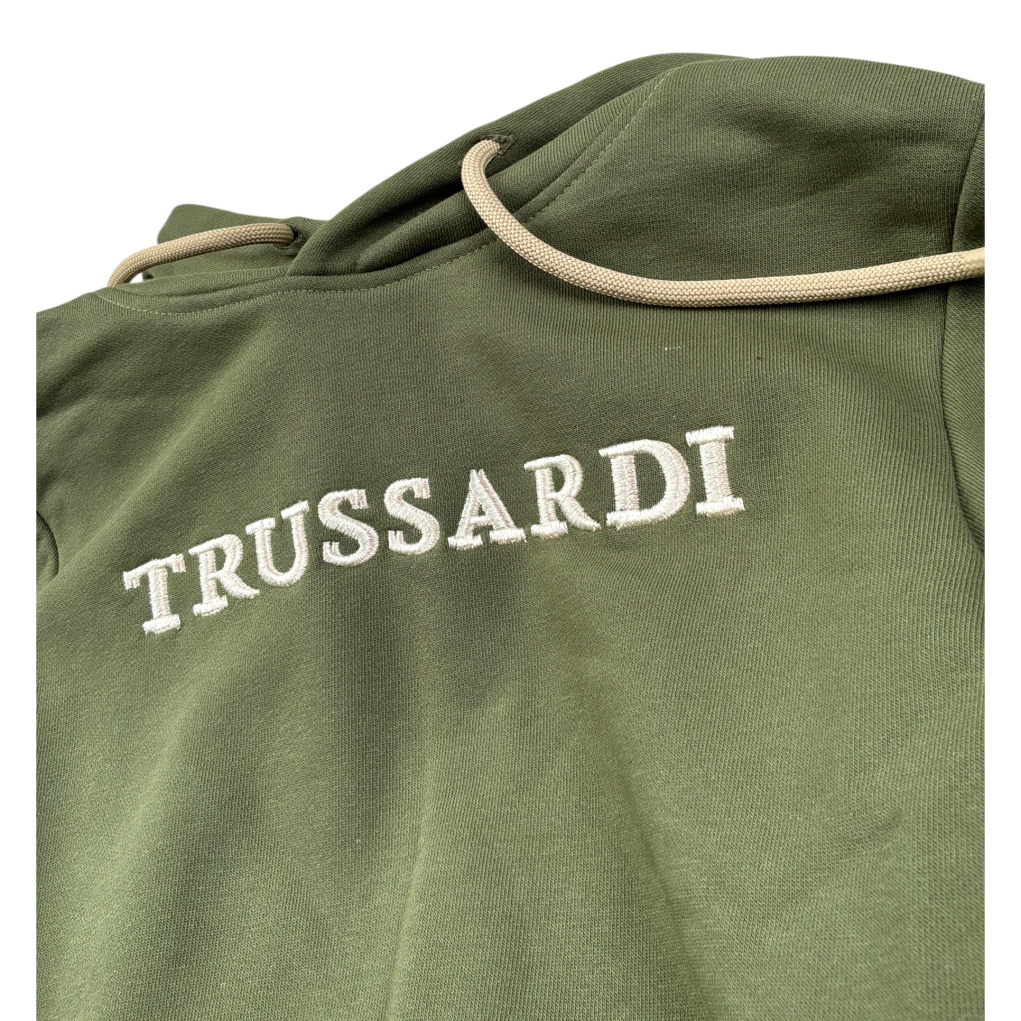 Trussardi Felpa tinta unita con Cappuccio E Stampa Verde per Bambino TBA26062FE VERDE TRUSSARDI 