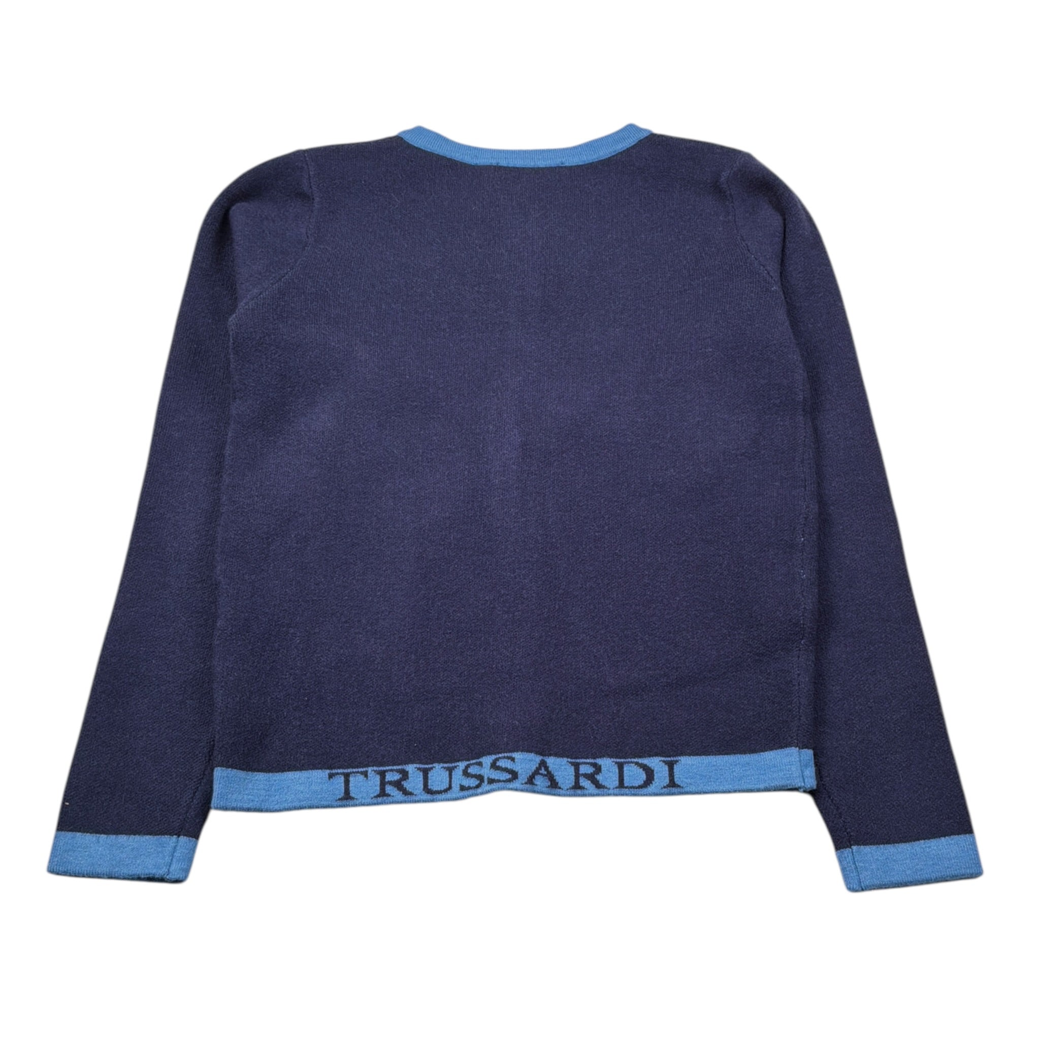 Trussardi Cardigan tinta unita con Logo Blu per Bambina TGA26003CD BLU TRUSSARDI 