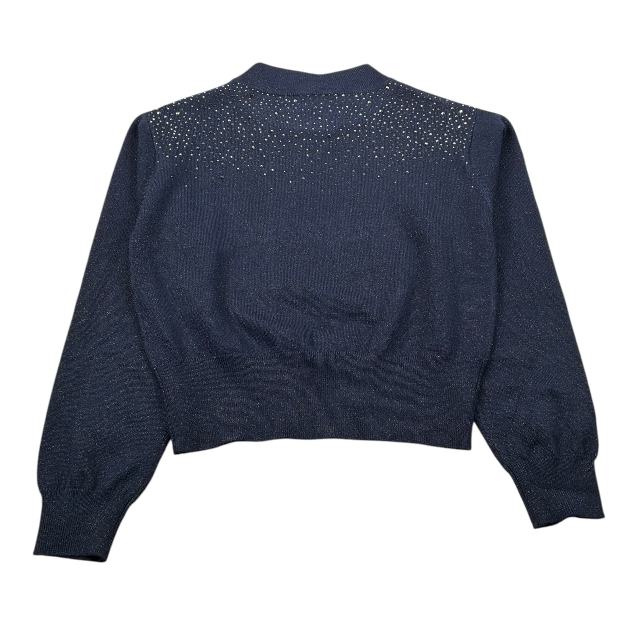 Trussardi Maglia Girocollo tinta unita con Brillantini Blu per Bambina TGA26020MA BLU TRUSSARDI 