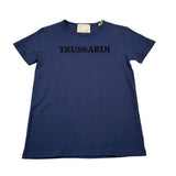 Trussardi T-Shirt Girocollo tinta unita con Logo Blu per Bambina TGA26021TS BLU TRUSSARDI 
