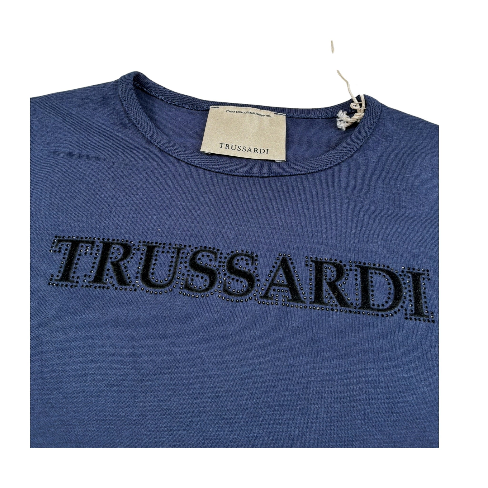 Trussardi T-Shirt Girocollo tinta unita con Logo Blu per Bambina TGA26021TS BLU TRUSSARDI 