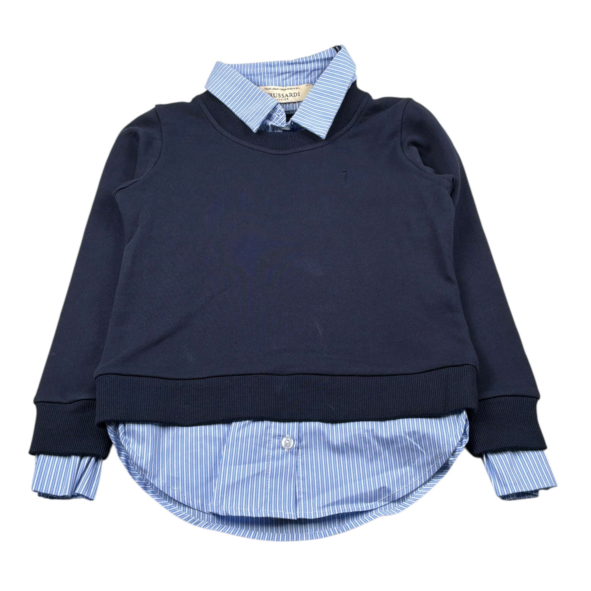 Trussardi Felpa Chiusa Tnta Unita con Fina Camicia Blu per Bambina TGA26042FE BLU TRUSSARDI 