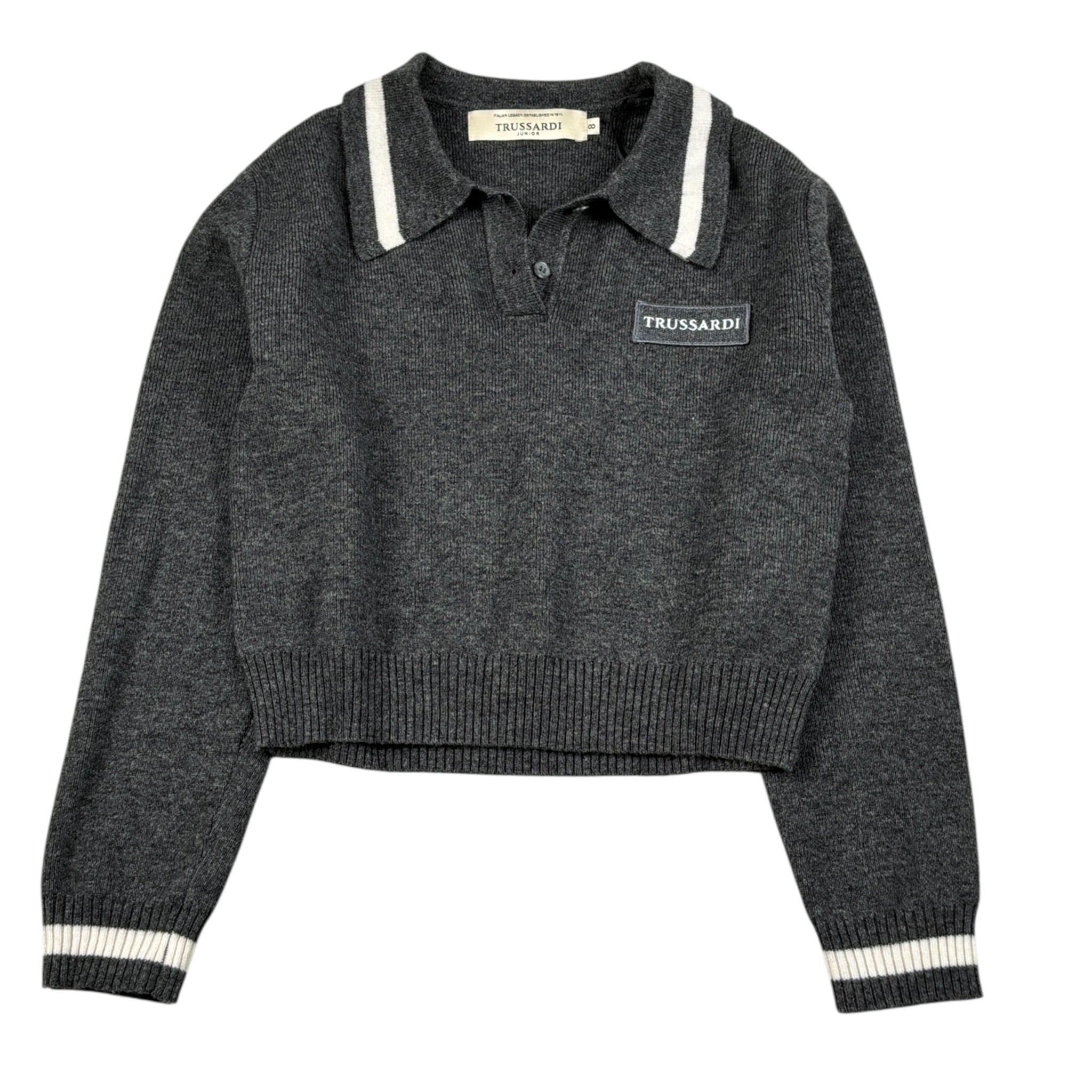 Trussardi Maglia tinta unita con Colletto Grigio per Bambina TGA26047MA GRIGIO TRUSSARDI 