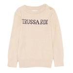 Trussardi Maglia Girocollo tinta unita con Logo Beige per Neonato TIA25020MAX BEIGE TRUSSARDI 