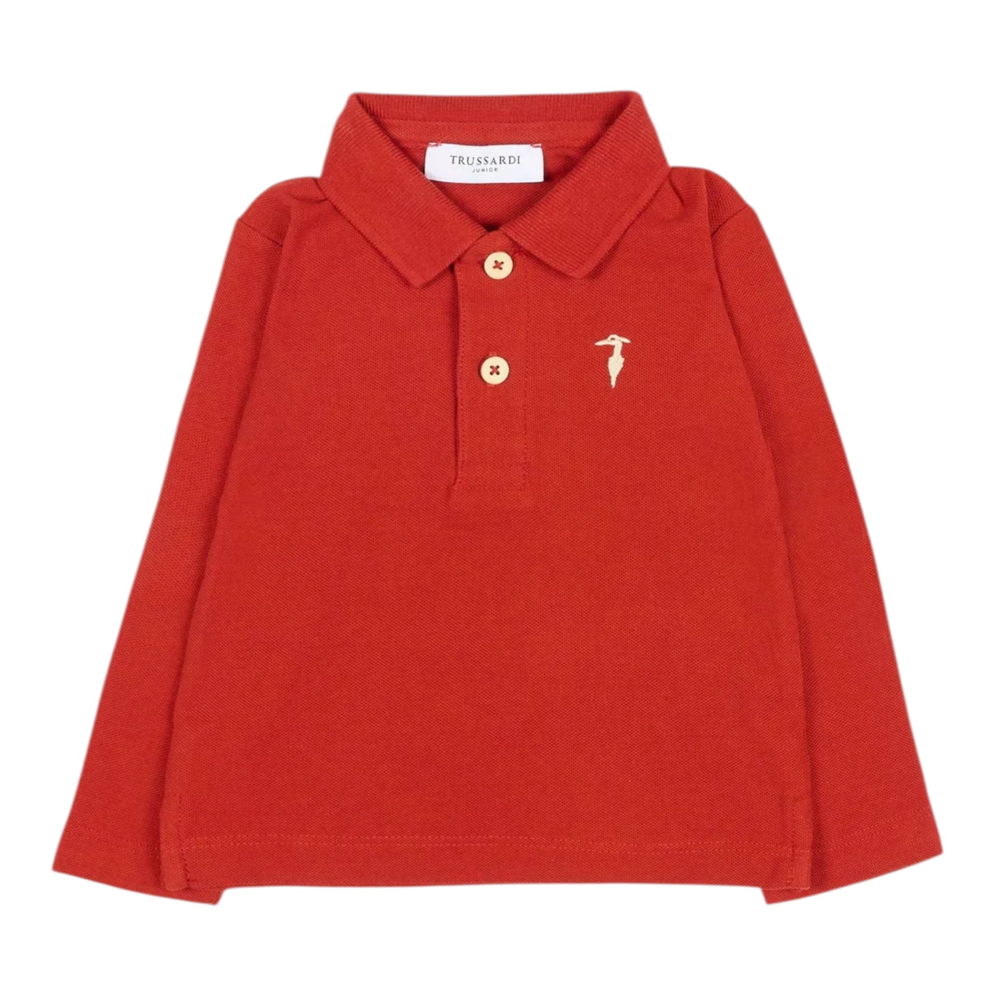 Trussardi Polo tinta unita Manica Lunga Arancione per Bambino TIA25022PO ARANCIONE TRUSSARDI 