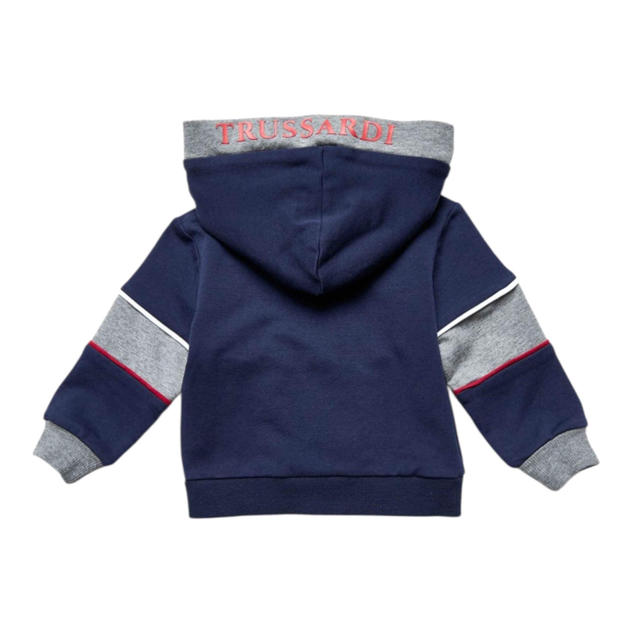 Trussardi Felpa Tricolore con Zip E Cappuccio Grigio per Neonato TIA25039FEN GRIGIO TRUSSARDI 