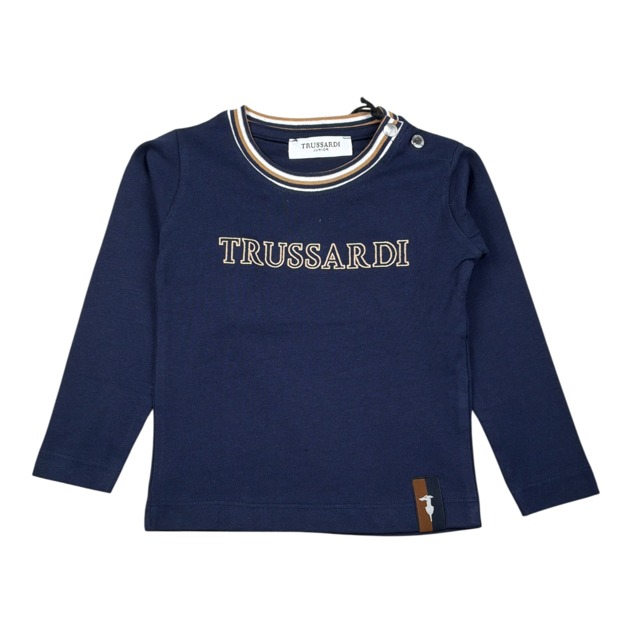 Trussardi Shirt tinta unita con Stampa Blu per Neonato TIA25071TSX BLU TRUSSARDI 
