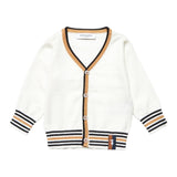 Trussardi Cardigan tinta unita con Profili In Contrasto Panna per Neonato TIA25078CD PANNA TRUSSARDI 