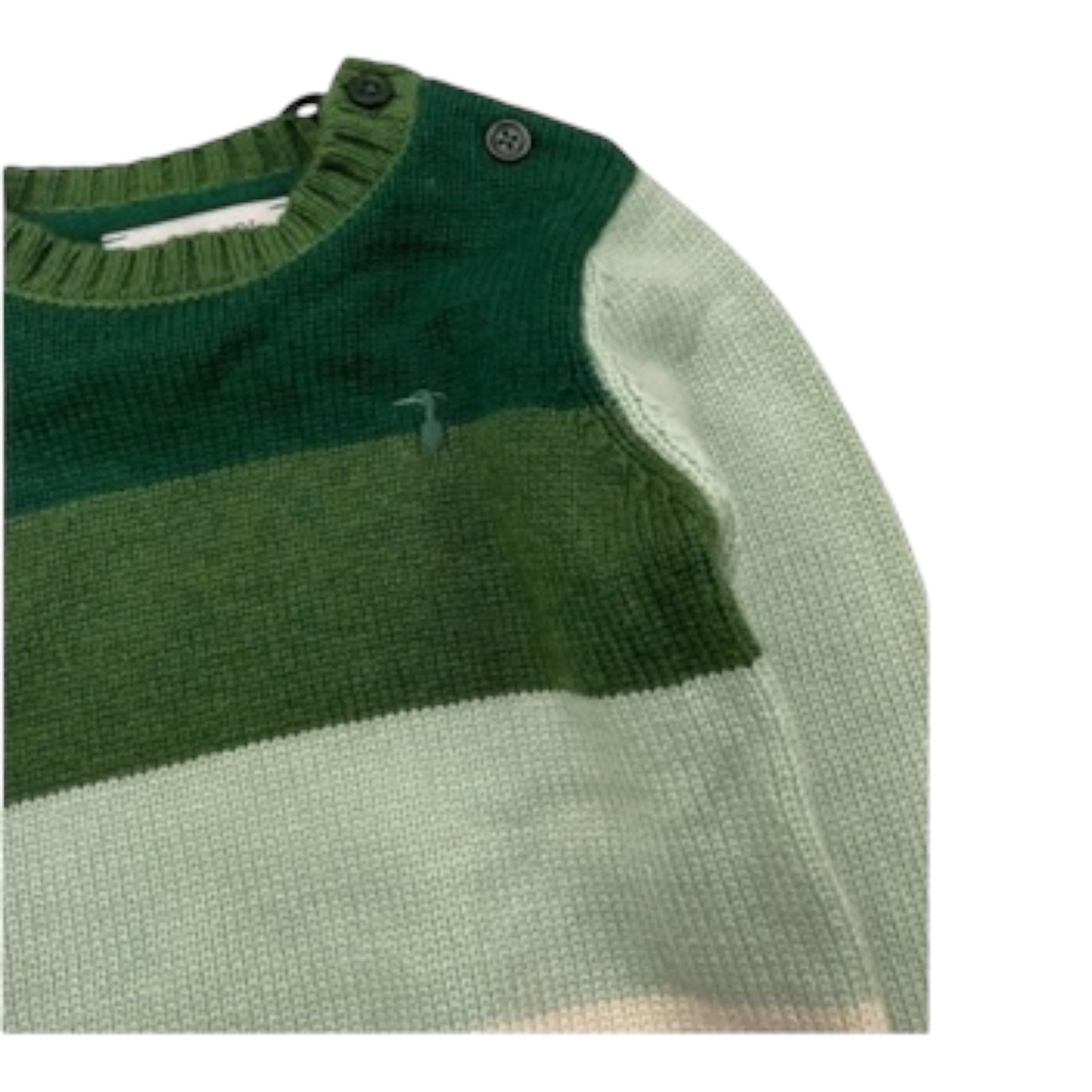 Trussardi Maglia Tricolore Girocollo Verde per Neonato TIA25136MA VERDE TRUSSARDI 