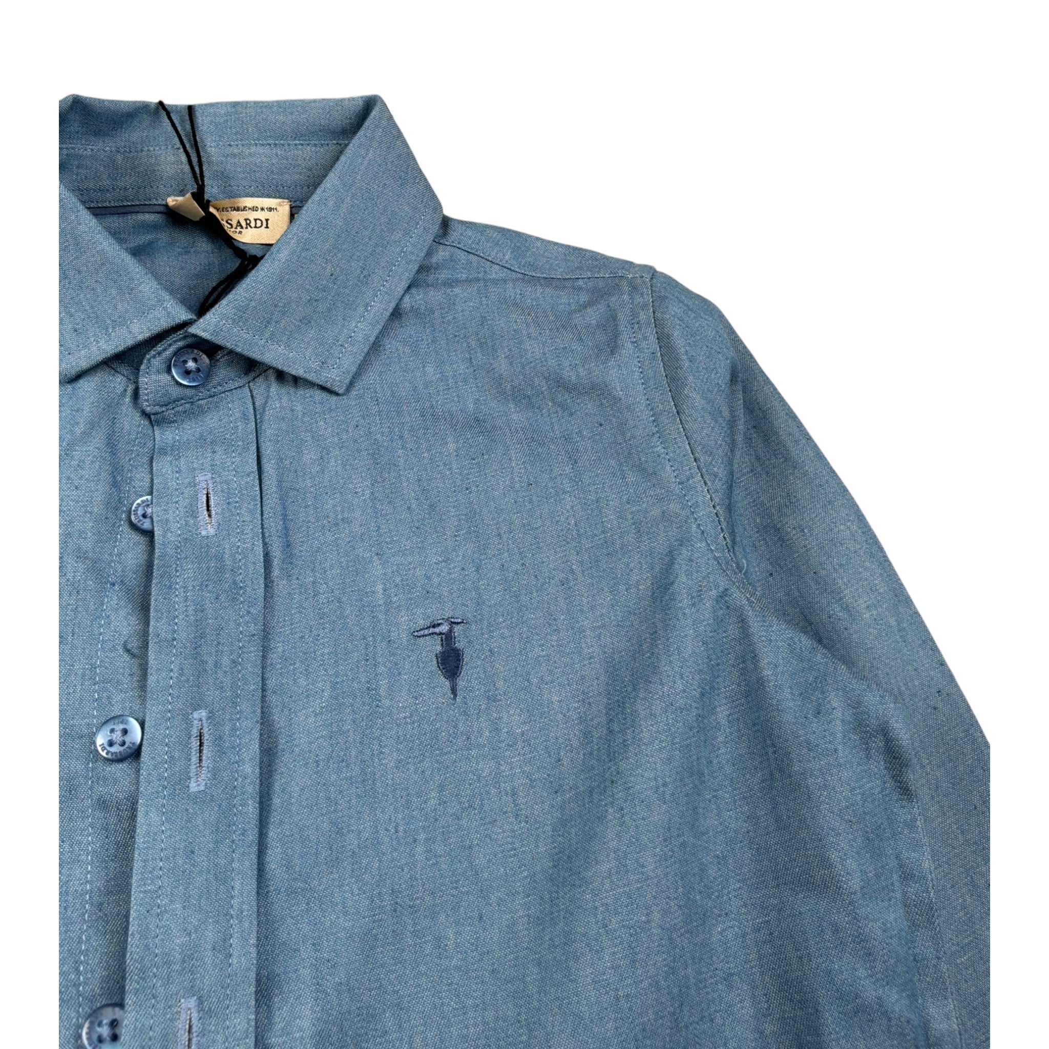 Trussardi Camicia Manica Lunga tinta unita Azzurro per Neonato TIA26039CA AZZURRO TRUSSARDI 