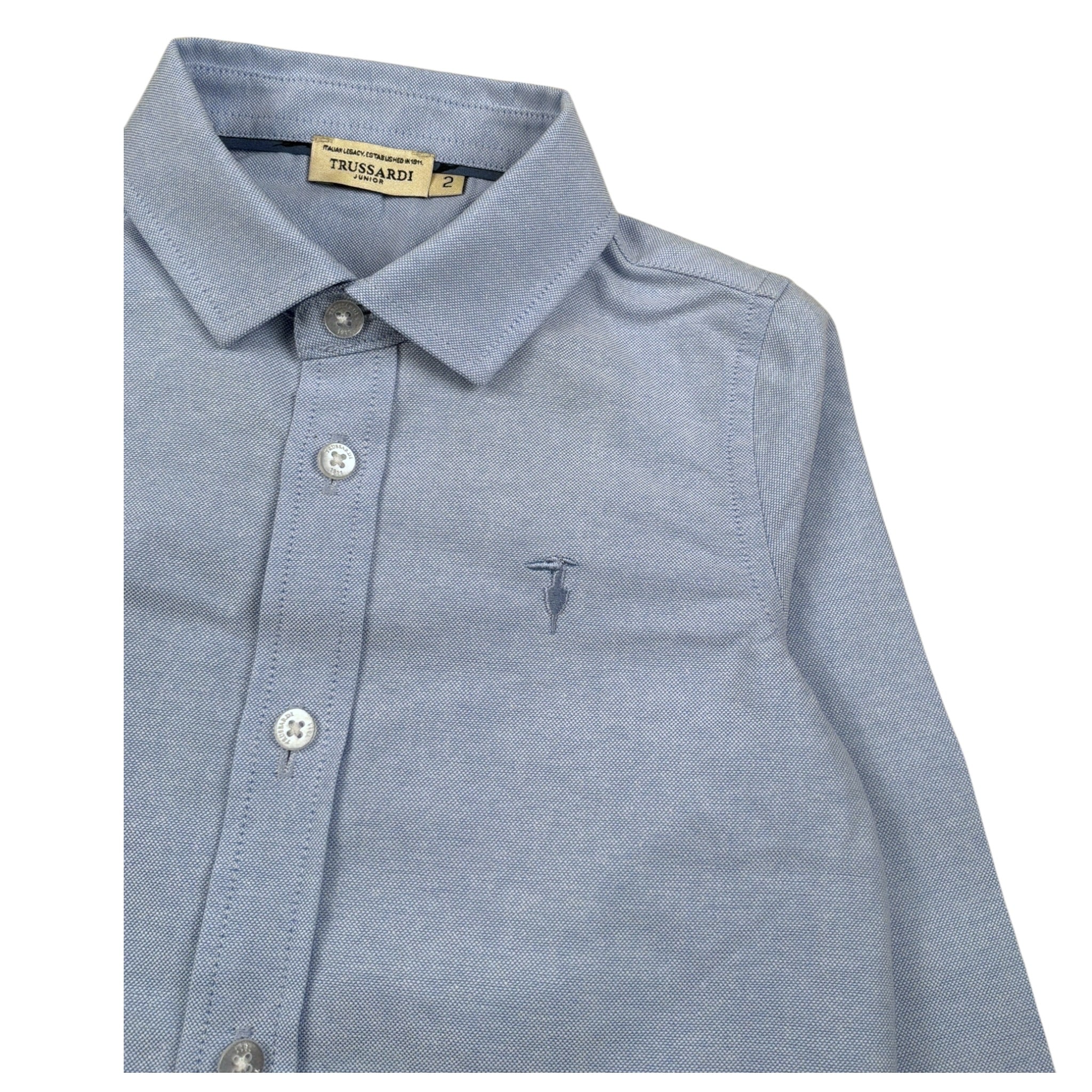 Trussardi Camicia Manica Lunga tinta unita Azzurro per Neonato TIA26046CA AZZURRO TRUSSARDI 