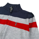 Trussardi Maglia Bicolore con Zip Blu/Grigio per Neonato TIA26049MA BLU/GRIGIO TRUSSARDI 