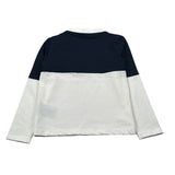 Trussardi Shirt Girocollo Bicolore con Logo Blu/Panna per Neonato TIA26055TS BLU/PANNA TRUSSARDI 