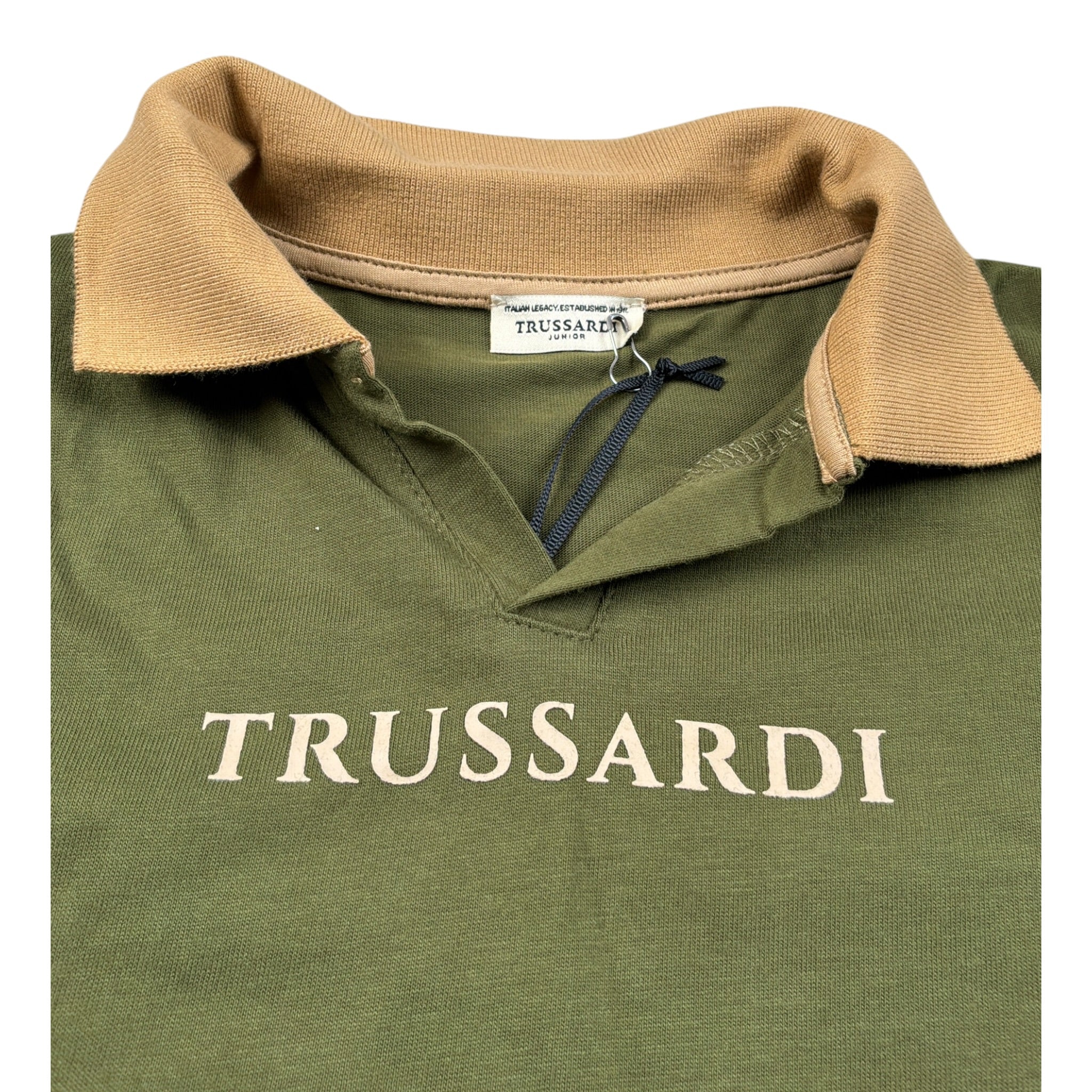 Trussardi Polo Manica Lunga tinta unita con Stampa Verde per Neonato TIA26101PO VERDE TRUSSARDI 