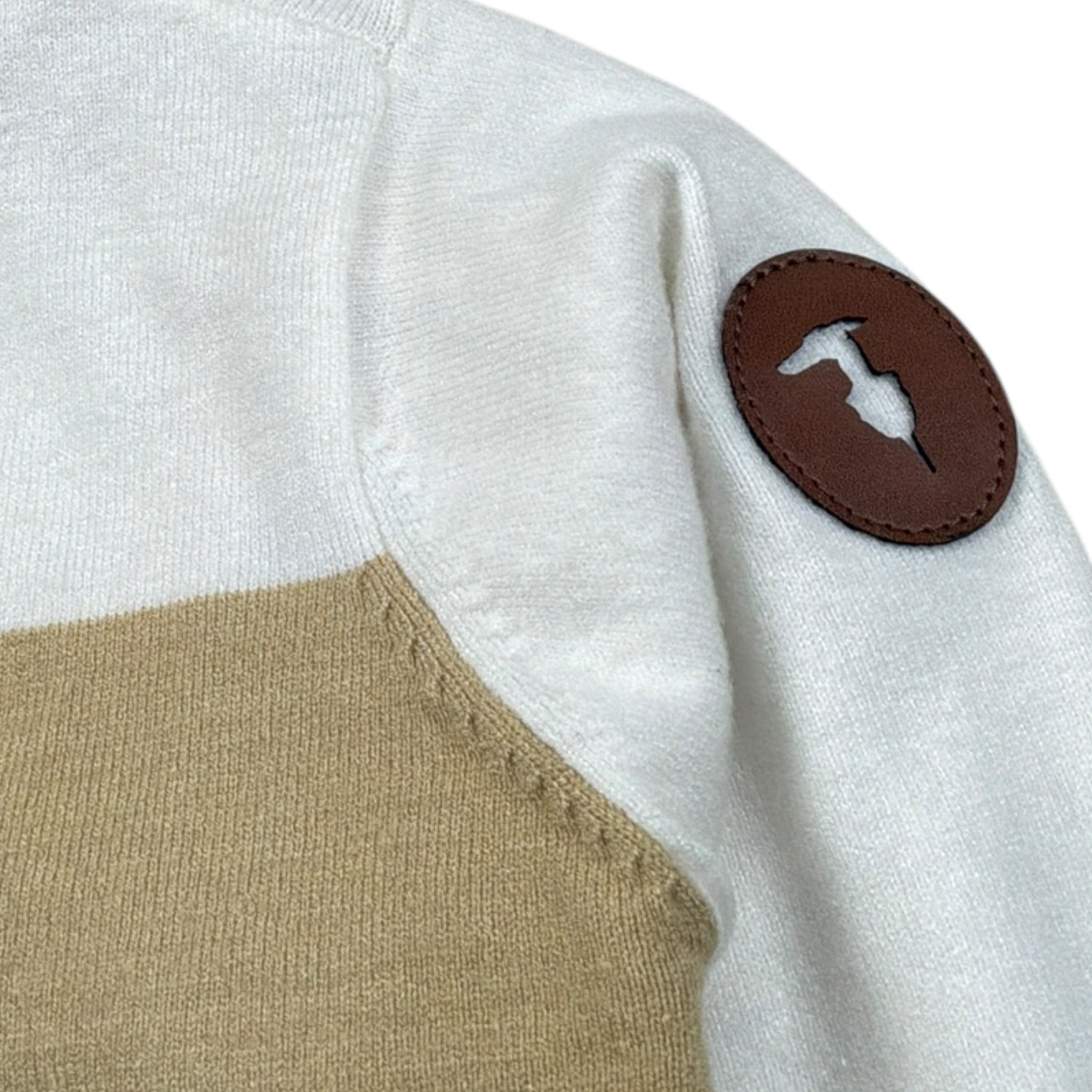 Trussardi Cardigan tinta unita con Profili In Contrasto Bianco per Neonato TIA26111CD BIANCO TRUSSARDI 