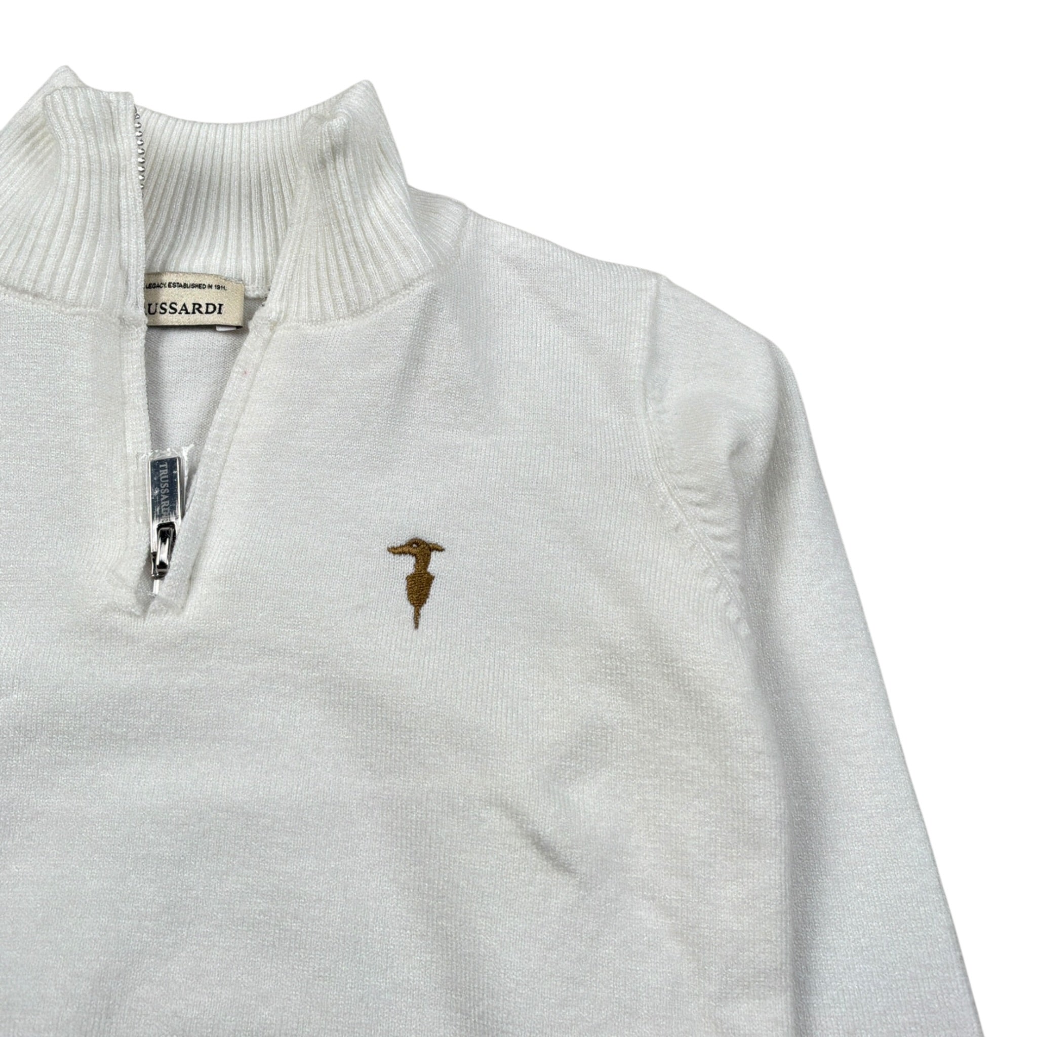 Trussardi Maglia tinta unita con Zip Panna per Neonato TIA26116MA PANNA TRUSSARDI 