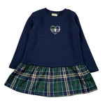 Trussardi Abito Modello Felpa con Fantasia Scozzese Blu per Neonata TIA26128VE BLU TRUSSARDI 