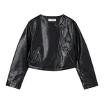 Twinset Giubbino Ecopelle tinta unita Nero per Bambina 241GJ2190 NERO TWINSET 