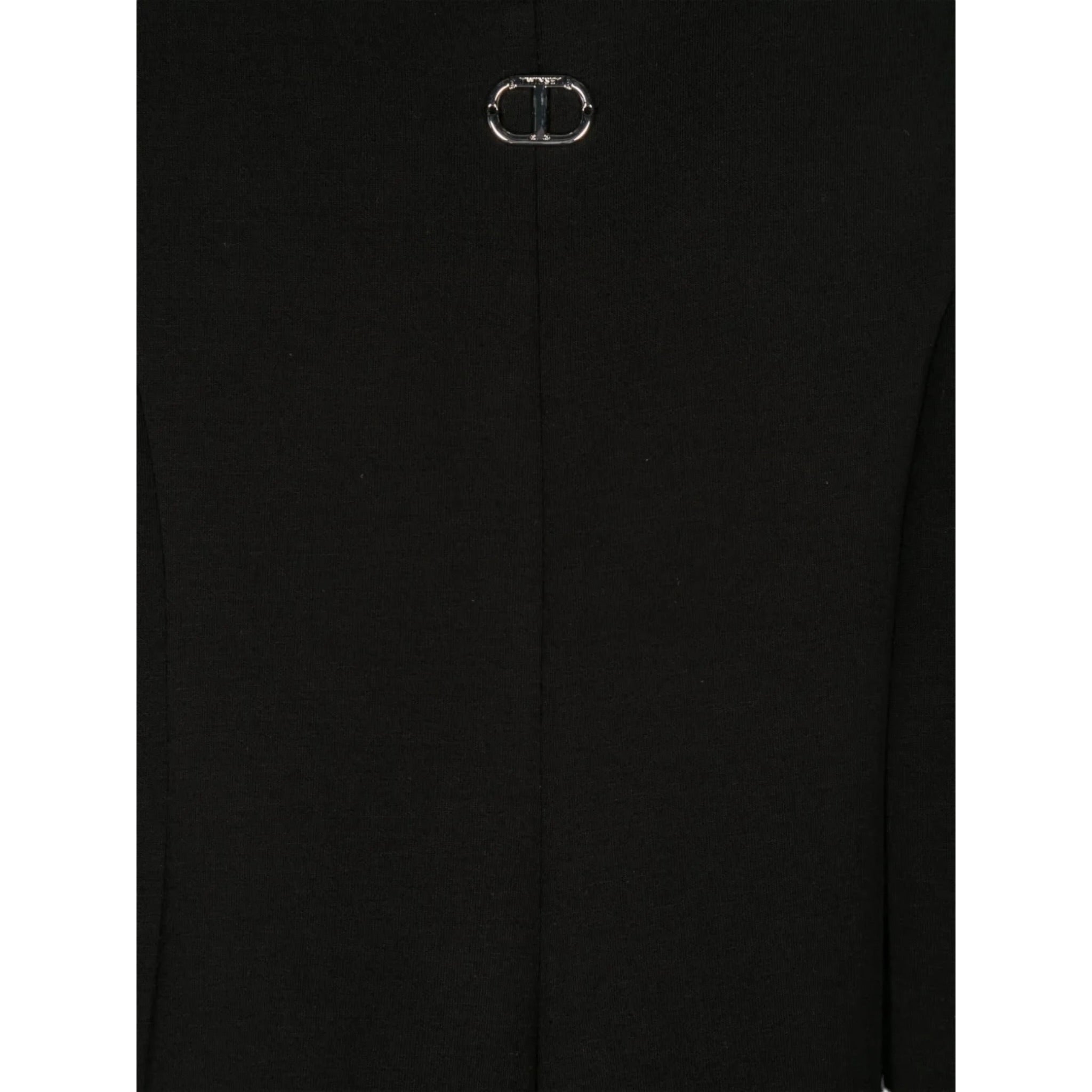 Twinset Abito Giromanica tinta unita Nero per Bambina 242GJ2011J NERO TWINSET 