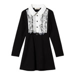 Twinset Abito Manica Lunga tinta unita Nero per Bambina 242GJ204 NERO TWINSET 
